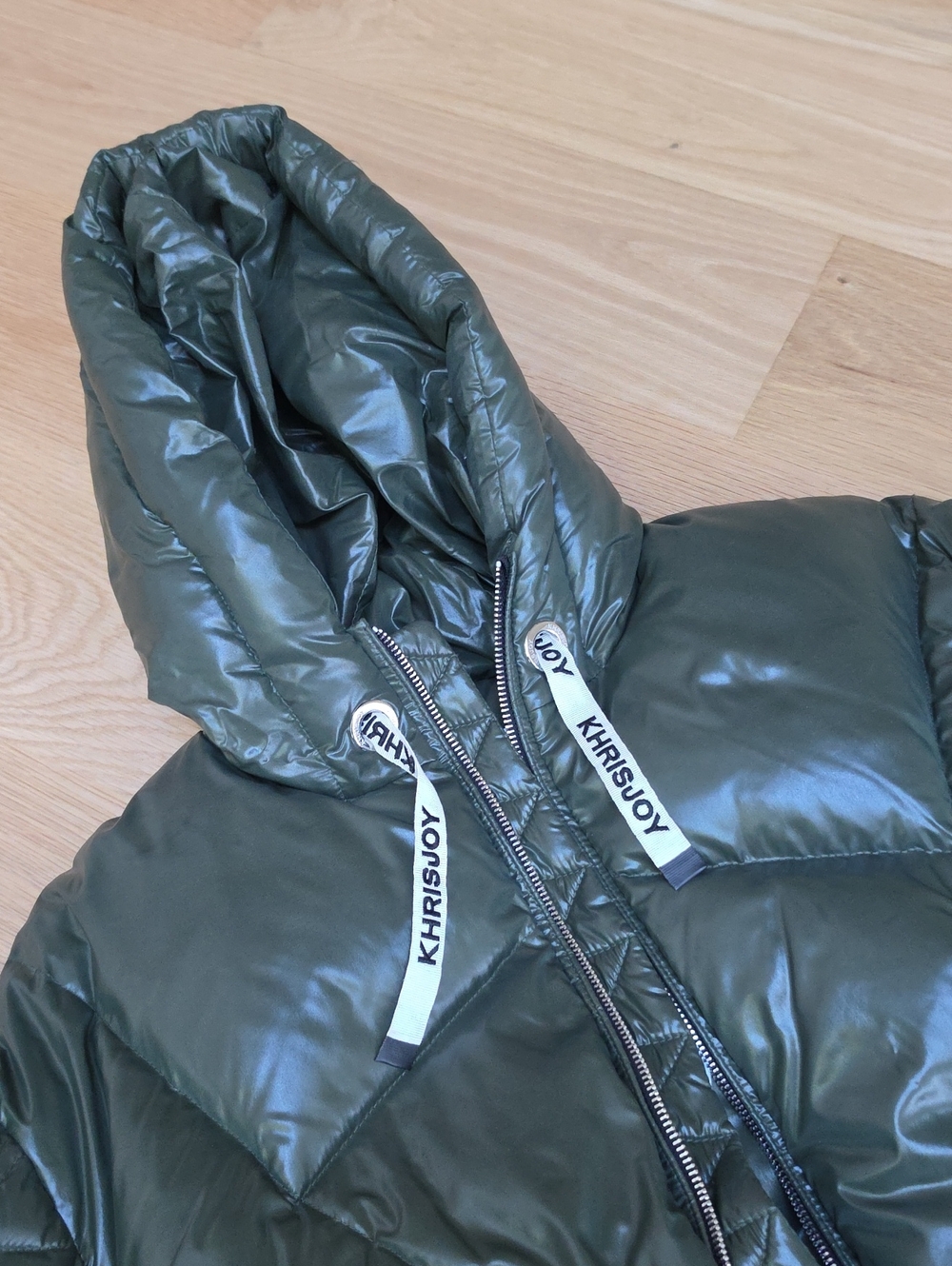Olive Green Hooded Kids Puffer Jacket